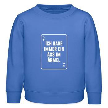 Ich habe immer ein Ass im Ärmel - Kinder Organic Sweatshirt Mini Changer von Stanley/Stella - carolina Blue - Vorne - AI Model Kid Female (0cm)