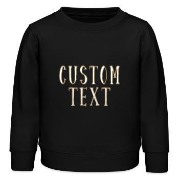 Custom text - Kids Organic Sweatshirt by Stanley/Stella - black - Front - AI Model Kid Male (0cm)