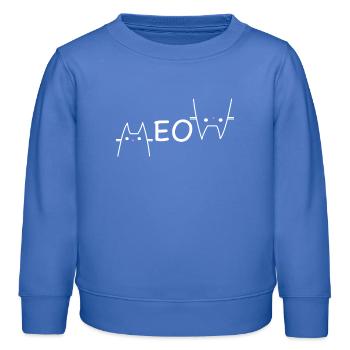 Cat Lines MEOW Logo - Kids Organic Sweatshirt by Stanley/Stella - carolina blue - Front - AI Model Kid Female (0cm)