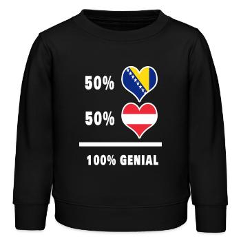 Bosnien und Österreich Genial / Geschenk - Kinder Organic Sweatshirt Mini Changer von Stanley/Stella - Schwarz - Vorne - AI Model Kid Male (0cm)