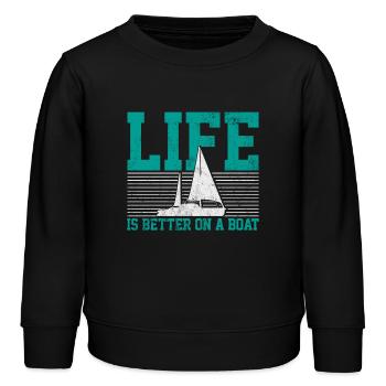 Segelboot Segler - Kinder Organic Sweatshirt Mini Changer von Stanley/Stella - Schwarz - Vorne - AI Model Kid Male (0cm)