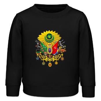 Ottoman Empire- Osmanli Armasi - Tura Türk - Kinder Organic Sweatshirt Mini Changer von Stanley/Stella - Schwarz - Vorne - AI Model Kid Male (0cm)