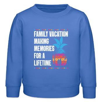 Family Vacation Making Memories Lifetime - Kids Organic Sweatshirt by Stanley/Stella - carolina blue - Front - AI Model Kid Female (0cm)