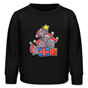 Fledermäuse Weihnachten Weihnachtsbaum Fledermaus - Kinder Organic Sweatshirt Mini Changer von Stanley/Stella - Schwarz - Vorne - AI Model Kid Male (0cm)