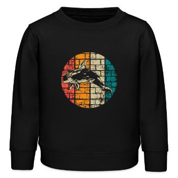 Orca Wal vintage - Kinder Organic Sweatshirt Mini Changer von Stanley/Stella - Schwarz - Vorne - AI Model Kid Male (0cm)