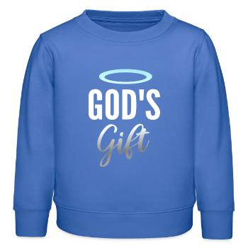 Gottes Geschenk mit Heiligenschein - Kinder Organic Sweatshirt Mini Changer von Stanley/Stella - carolina Blue - Vorne - AI Model Kid Female (0cm)