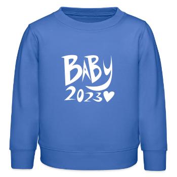 Baby 2023 - Birth Pregnant - Kids Organic Sweatshirt by Stanley/Stella - carolina blue - Front - AI Model Kid Female (0cm)