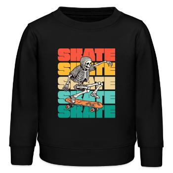 Skateboarding Coole Skateboarder Skelett Bunt - Kinder Organic Sweatshirt Mini Changer von Stanley/Stella - Schwarz - Vorne - AI Model Kid Male (0cm)