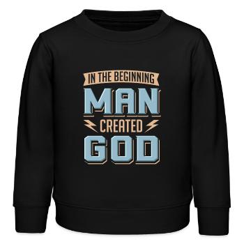 L’homme athée a créé Dieu anti-religion agnostique - Sweat enfant bio Stanley/Stella - noir - Devant - AI Model Kid Male (0cm)
