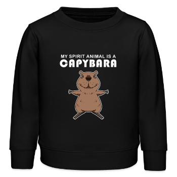 Capybara Wasserschwein Capybaras - Kinder Organic Sweatshirt Mini Changer von Stanley/Stella - Schwarz - Vorne - AI Model Kid Male (0cm)