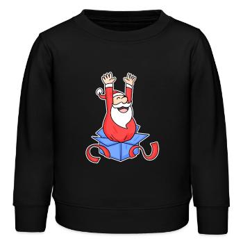 Weihnachtsmann Überraschung - Kinder Organic Sweatshirt Mini Changer von Stanley/Stella - Schwarz - Vorne - AI Model Kid Male (0cm)
