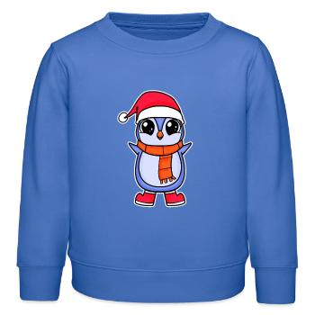 Pinguin Weihnachten - Kinder Organic Sweatshirt Mini Changer von Stanley/Stella - carolina Blue - Vorne - AI Model Kid Female (0cm)