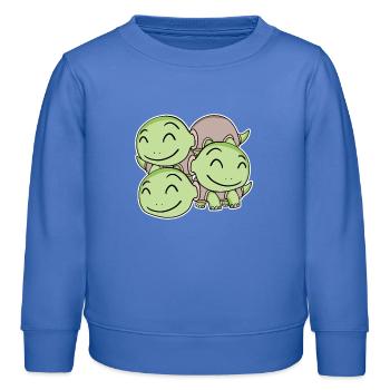 Motif de tortue - Sweat enfant bio Stanley/Stella - carolina blue - Devant - AI Model Kid Female (0cm)