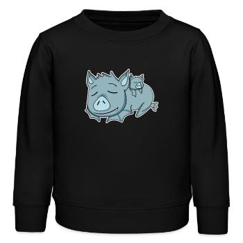 Fledermaus Familie - Fledermaus mit Baby - Kinder Organic Sweatshirt Mini Changer von Stanley/Stella - Schwarz - Vorne - AI Model Kid Male (0cm)