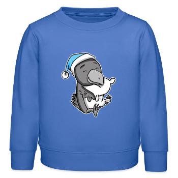 Corbeau avec oreiller et bonnet somnolent - Sweat enfant bio Stanley/Stella - carolina blue - Devant - AI Model Kid Female (0cm)