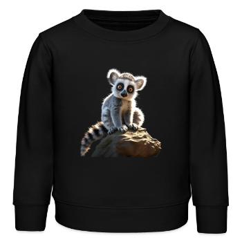 Katta Lemuren Liebhaber Lemur Kattas Maki Katta - Kinder Organic Sweatshirt Mini Changer von Stanley/Stella - Schwarz - Vorne - AI Model Kid Male (0cm)