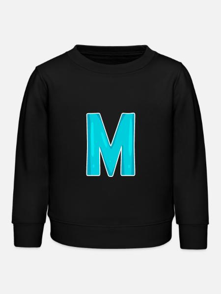 Buchstabe M Anfangsbuchstabe - Kinder Organic Sweatshirt Mini Changer von Stanley/Stella - Schwarz