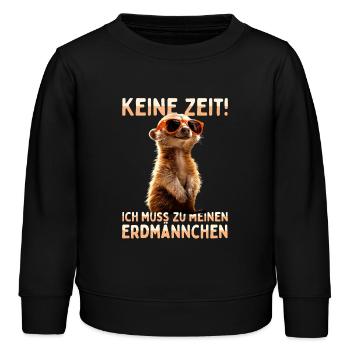 Erdmännchen Meerkat Ich Muss Zu Meinen Erdmännchen - Kinder Organic Sweatshirt Mini Changer von Stanley/Stella - Schwarz - Vorne - AI Model Kid Male (0cm)