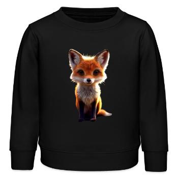 Fuchs Ich Liebe Füchse Rotfuchs Wilder Süßer Fuchs - Kinder Organic Sweatshirt Mini Changer von Stanley/Stella - Schwarz - Vorne - AI Model Kid Male (0cm)