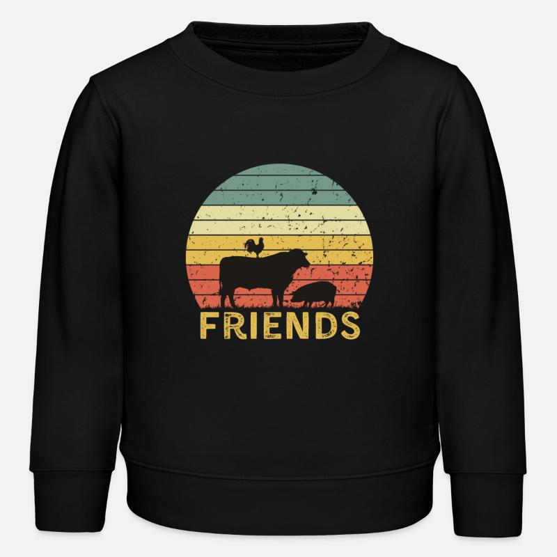 Bauernhoftier Freundschaft Design - Kinder Organic Sweatshirt Mini Changer von Stanley/Stella - Schwarz