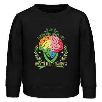 Un cerveau coloré pour la santé mentale - Sweat enfant bio Stanley/Stella - noir - Devant - AI Model Kid Male (0cm)
