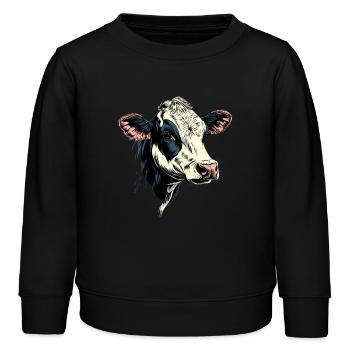 Cow Farmer Beef Milk Vegan Calf Cow Farm Cows - Kids Organic Sweatshirt by Stanley/Stella - black - Front - AI Model Kid Male (0cm)