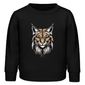 Luchs Lynx Wildkatze Raubkatzen Katzen Süße Luchse - Kinder Organic Sweatshirt Mini Changer von Stanley/Stella - Schwarz - Vorne - AI Model Kid Male (0cm)
