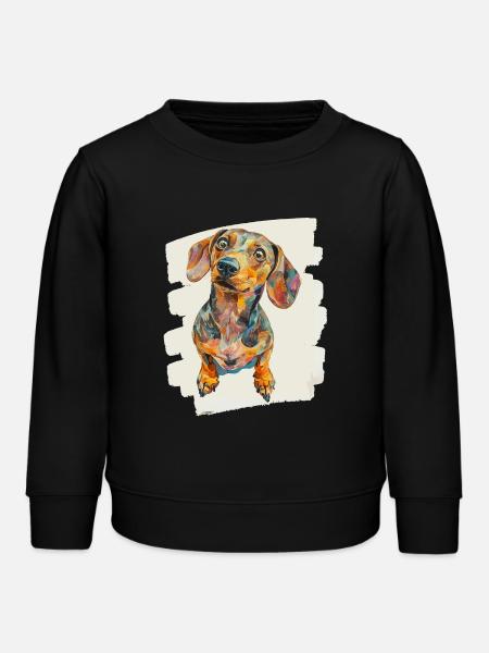 Dackel - Kinder Organic Sweatshirt Mini Changer von Stanley/Stella - Schwarz