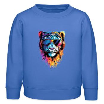 Schneeleopard Panther Raubkatze Großkatze Leopard - Kinder Organic Sweatshirt Mini Changer von Stanley/Stella - carolina Blue - Vorne - AI Model Kid Female (0cm)