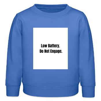 Low Battery – Social Mode Off - Kids Organic Sweatshirt by Stanley/Stella - carolina blue - Front - AI Model Kid Female (0cm)