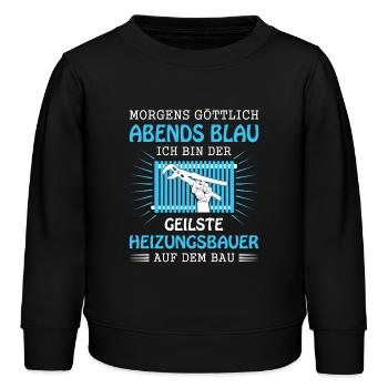 Heating Engineer Heating Construction Plumber Plumber - Kids Organic Sweatshirt by Stanley/Stella - black - Front - AI Model Kid Male (0cm)