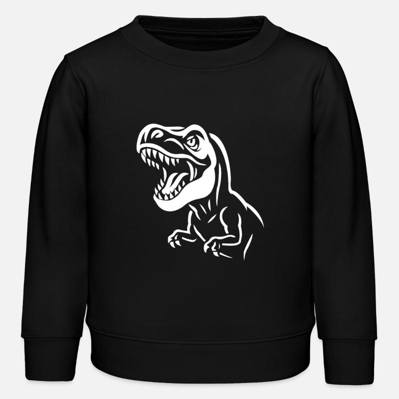 Graphique T-Rex contrasté - Sweat enfant bio Stanley/Stella - noir