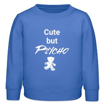 Mignon mais psychopathe - Teddy Edition - Sweat enfant bio Stanley/Stella - carolina blue - Devant - AI Model Kid Female (0cm)