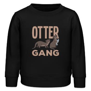 Seeotterbande Cartoon Otter - Kinder Organic Sweatshirt Mini Changer von Stanley/Stella - Schwarz - Vorne - AI Model Kid Male (0cm)