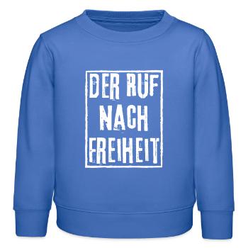 L’APPEL À LA LIBERTÉ - STYLE GRAFFITI PUNK ROCK - Sweat enfant bio Stanley/Stella - carolina blue - Devant - AI Model Kid Female (0cm)