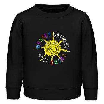 Broken Crayons Still Color Mental Health Awareness - Kinder Organic Sweatshirt Mini Changer von Stanley/Stella - Schwarz - Vorne - AI Model Kid Male (0cm)