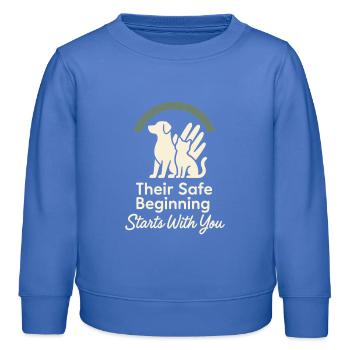 Tierheimmitarbeiter, Tierrettungs-freiwilliger - Kinder Organic Sweatshirt Mini Changer von Stanley/Stella - carolina Blue - Vorne - AI Model Kid Female (0cm)