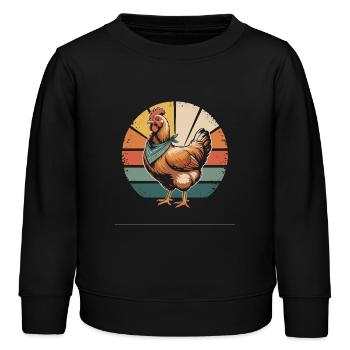 Hühner Huhn - Kinder Organic Sweatshirt Mini Changer von Stanley/Stella - Schwarz - Vorne - AI Model Kid Male (0cm)