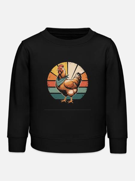 Hühner Huhn - Kinder Organic Sweatshirt Mini Changer von Stanley/Stella - Schwarz