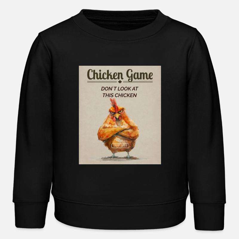 Funny Chicken Game - Ne regardez pas ce poulet - Sweat enfant bio Stanley/Stella - noir