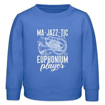 Baritone Player Ma-Jazz-Tic Player Euphonium - Kids Organic Sweatshirt by Stanley/Stella - carolina blue - Front - AI Model Kid Female (0cm)
