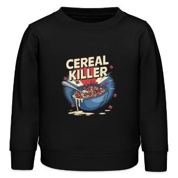 Cereal Killer - Petit-déjeuner rétro - Sweat enfant bio Stanley/Stella - noir - Devant - AI Model Kid Male (0cm)