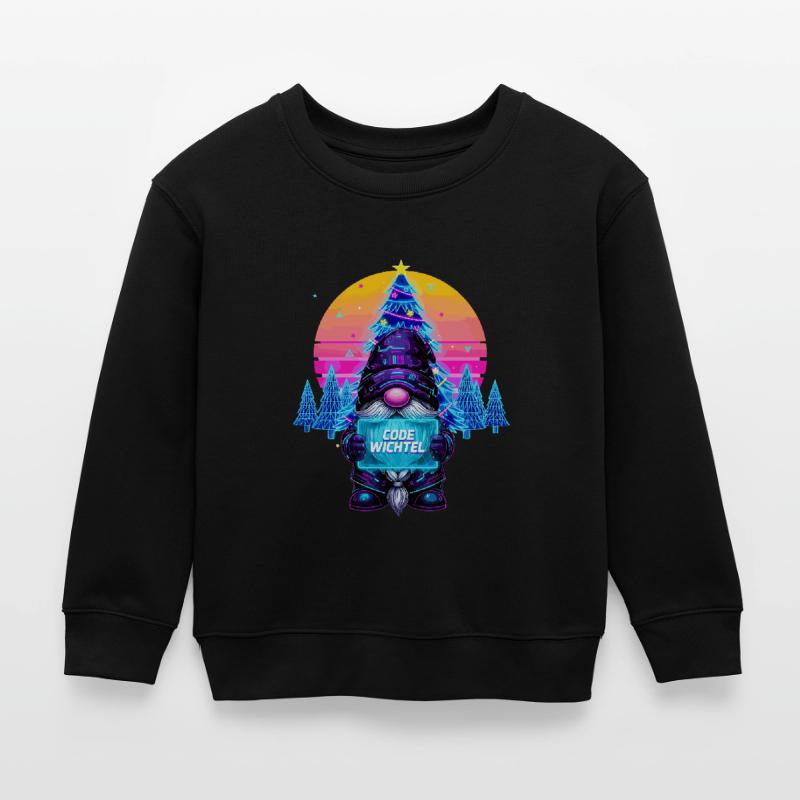 Cyberpunk Code Gnome - Synthwave Noël Nerd Sweat enfant bio Stanley/Stella