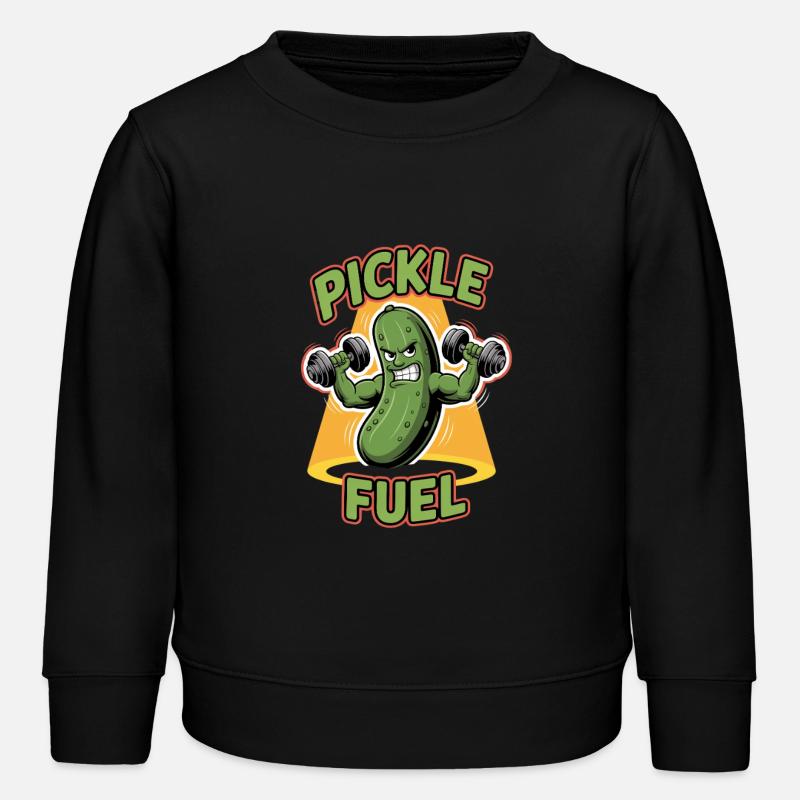 Cornichon Carburant Concombre Force Gym Musculation - Sweat enfant bio Stanley/Stella - noir