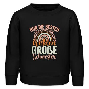 Nur Die Besten Werden Große Schwester - Kinder Organic Sweatshirt Mini Changer von Stanley/Stella - Schwarz - Vorne - AI Model Kid Male (0cm)