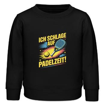 Padelzeit Neon Treffer - Kinder Organic Sweatshirt Mini Changer von Stanley/Stella - Schwarz - Vorne - AI Model Kid Male (0cm)