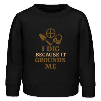 Introverted metal detector hobbyist - Kids Organic Sweatshirt by Stanley/Stella - black - Front - AI Model Kid Male (0cm)