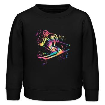 Alpine skiing Winter sports Nordic skiing - Kids Organic Sweatshirt by Stanley/Stella - black - Front - AI Model Kid Male (0cm)