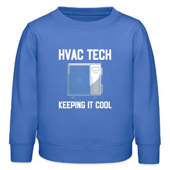 HVAC Tech Keeping It Cool Spruch Techniker - Kinder Organic Sweatshirt Mini Changer von Stanley/Stella - carolina Blue - Vorne - AI Model Kid Female (0cm)