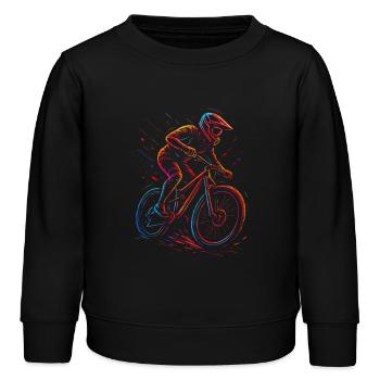 VTT Descente Freeride - Sweat enfant bio Stanley/Stella - noir - Devant - AI Model Kid Male (0cm)